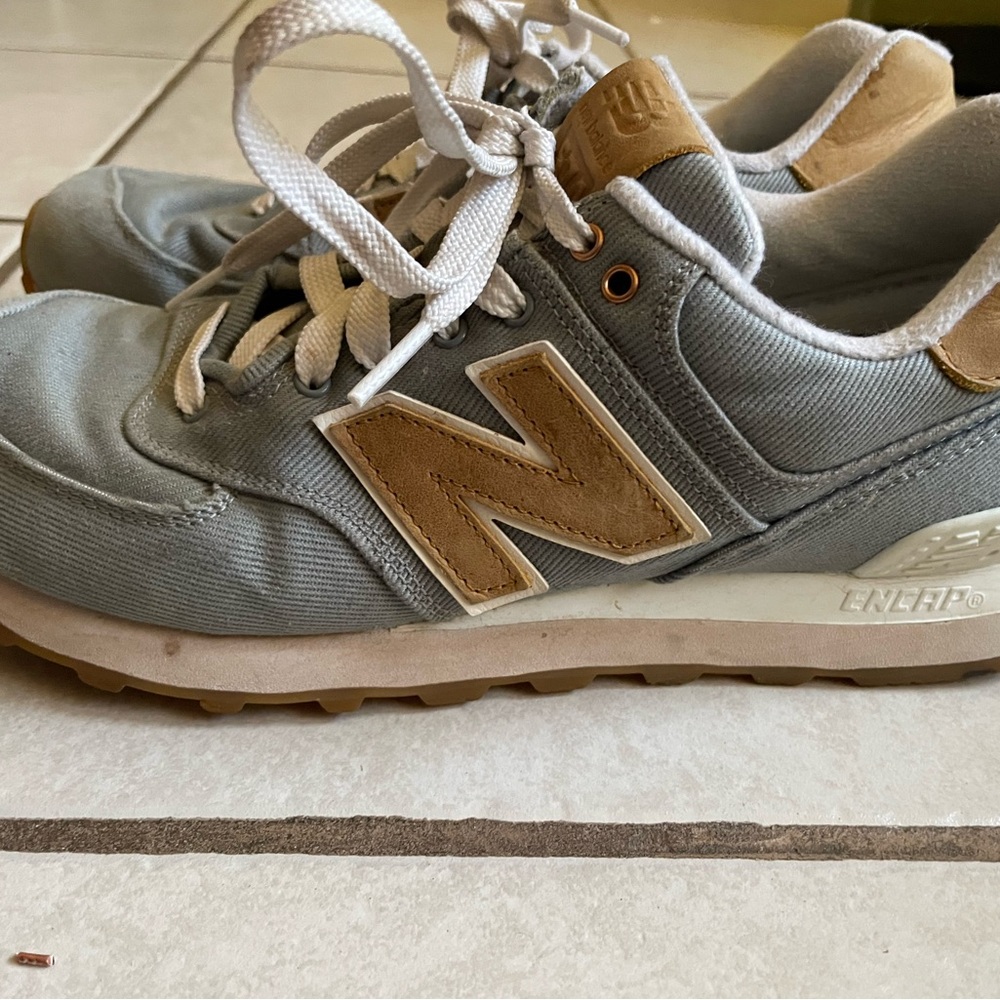 New Balance Light Gray and Beige Sneakers